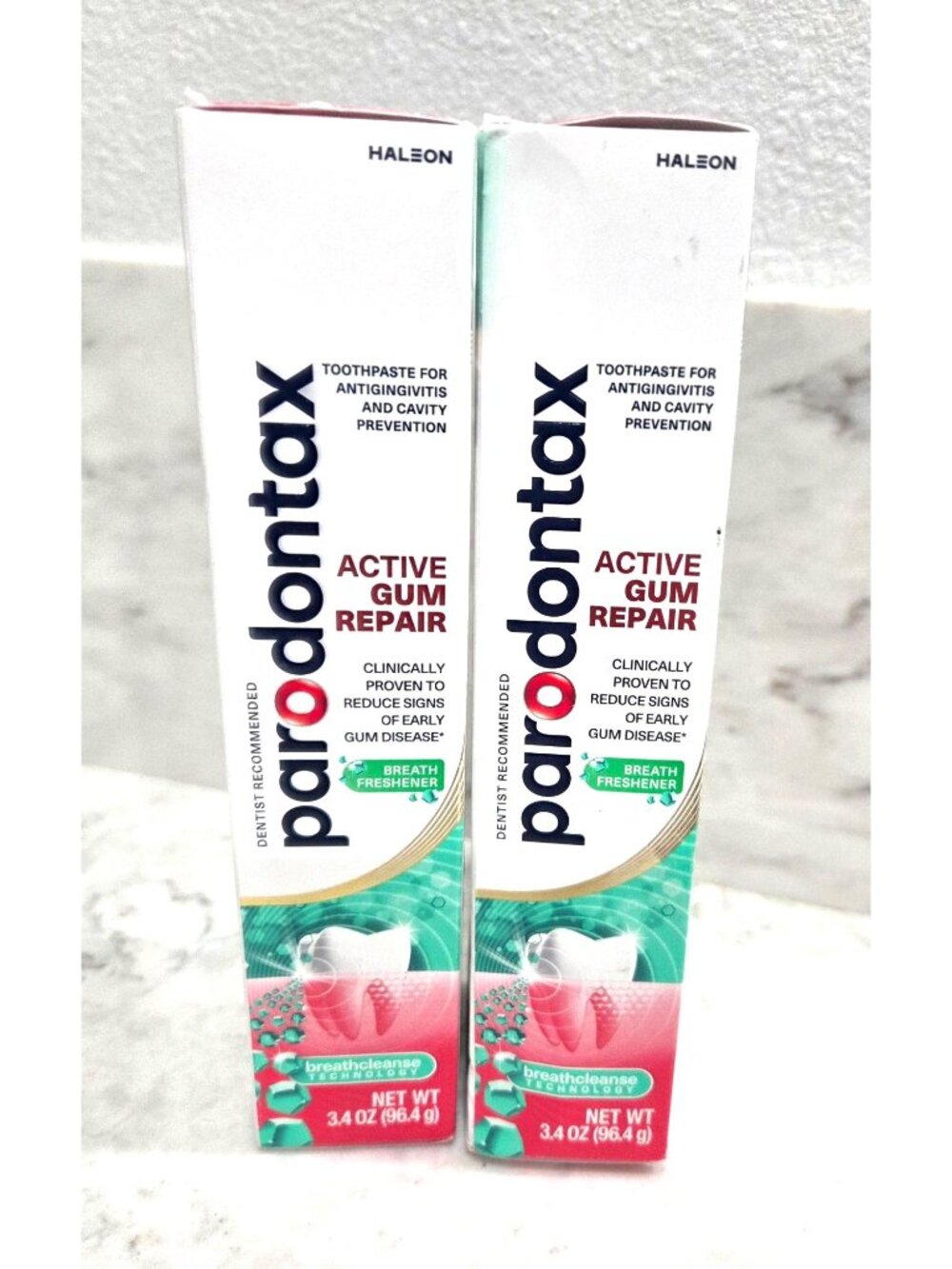 Parodontax Active Gum Repair Toothpaste with Breath Freshener 3.4 Oz Each 2-Pack